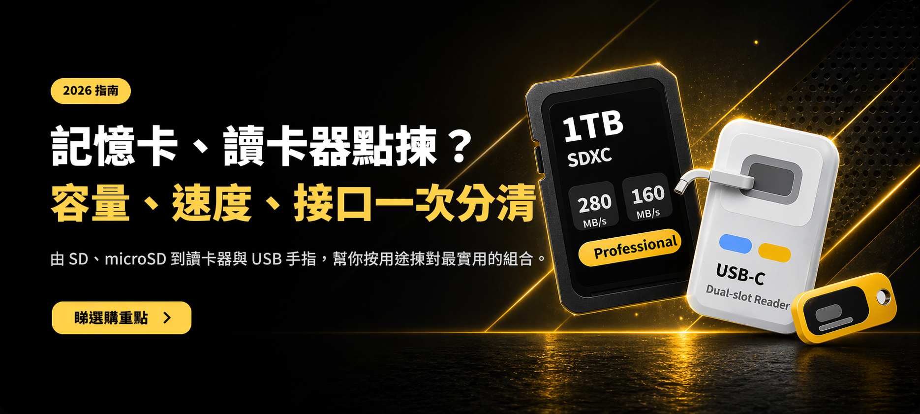 2026 記憶卡與讀卡器選購指南 banner