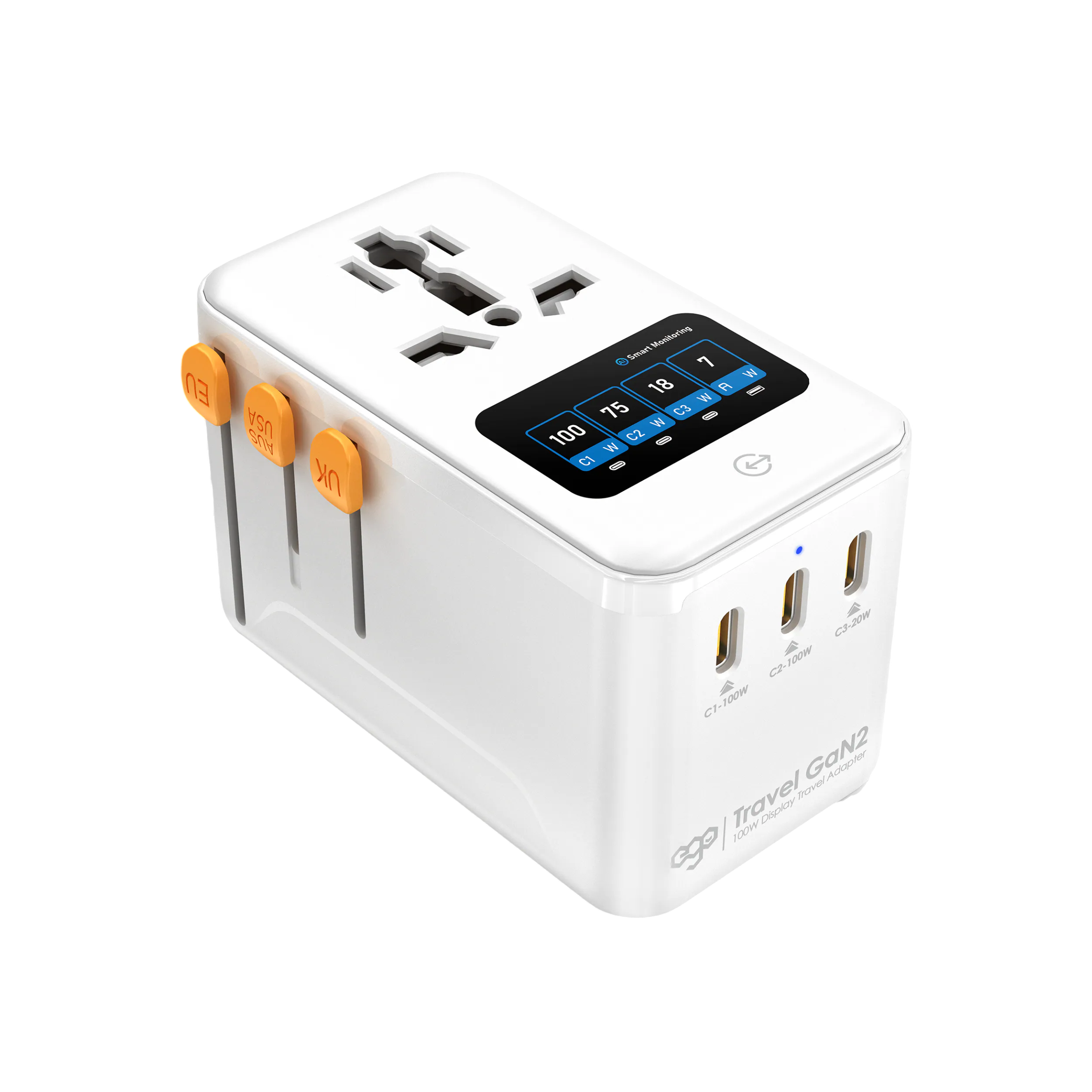 EGO 100W GaN2 四埠 USB 旅行轉換插頭 白色 (OL-A03D-PQ100-WHITE) - 01-hero_OL-A03D-PQ100-WHITE