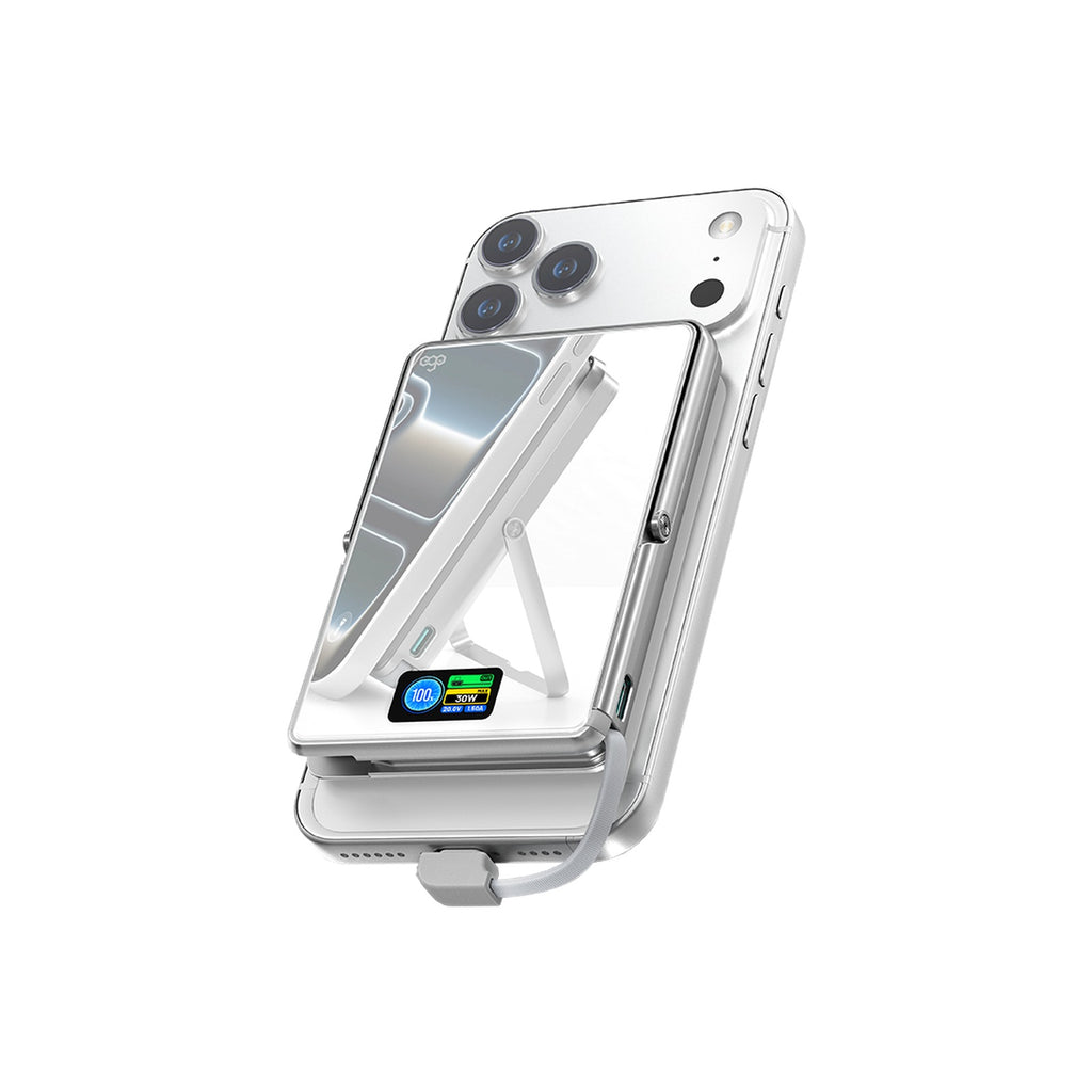 EGO AllySlim3 4 合 1 30W PD 10000mAh 內置線磁吸流動電源 鏡面白 (M10ULTRA-MIRROR) - 01_hero_m10ultra-mirror