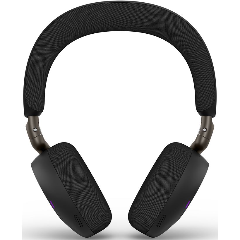 Jabra Evolve3 75 MS Link 390a USB-A 藍牙降噪耳機 黑色 (37599-999-999) - 02-front-purple-led_37599-999-999