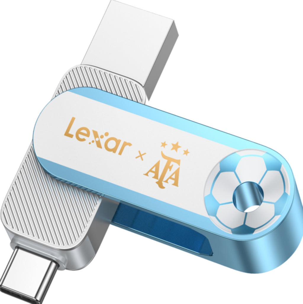 Lexar JumpDrive D500 128GB USB-A + USB-C 雙介面隨身碟 
阿根廷足球協會 (AFA) 版本 Version(LJDD500128G-BNXNG) - 02-hero_D500-SIDE