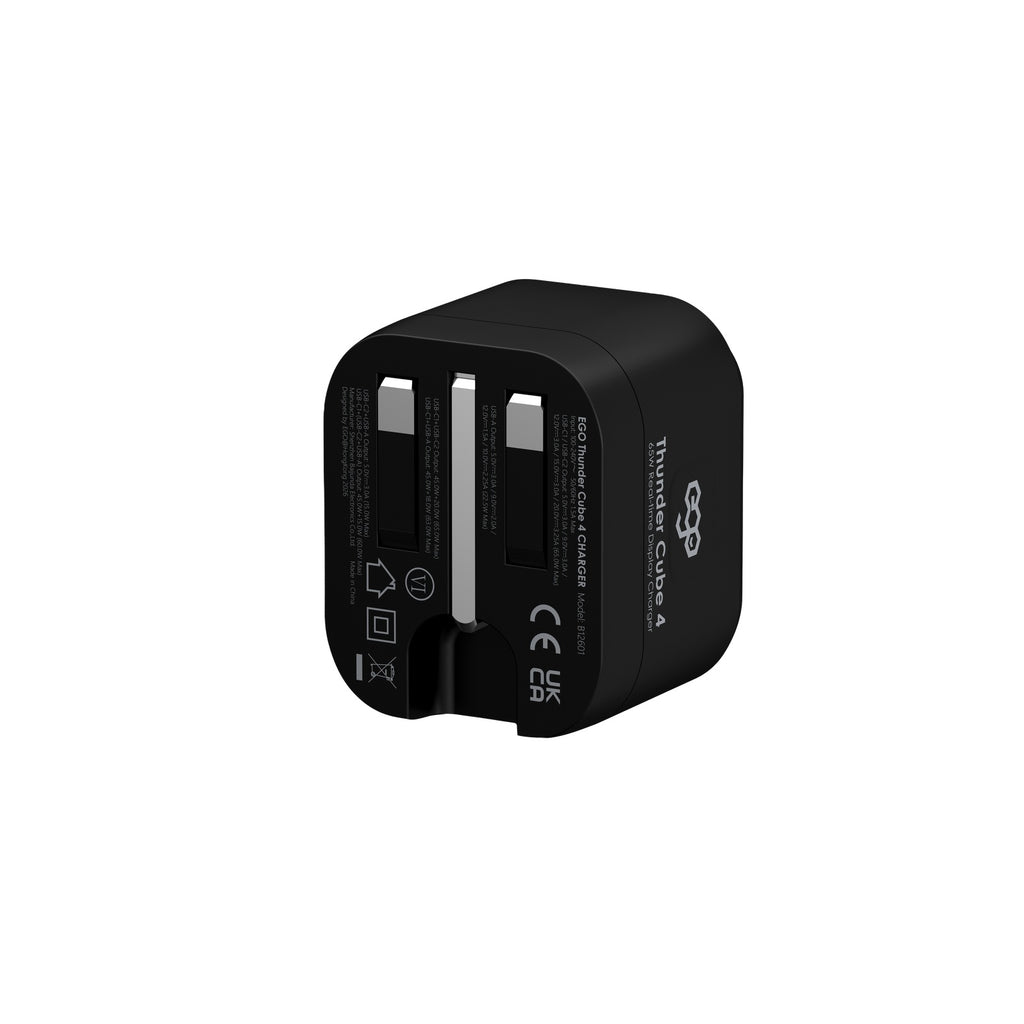 EGO ThunderCube 4 65W GaN TFT 即時顯示三接口摺疊充電器 黑色 (B12601-BLACK) - 02_hero_b12601-black