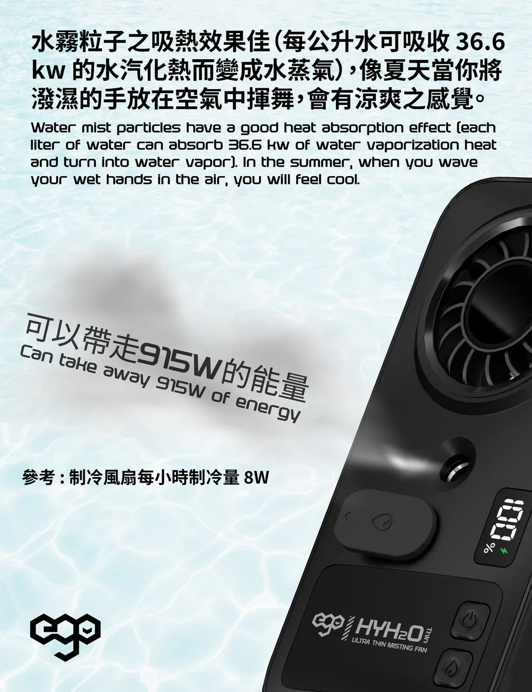 EGO HyH2O Thin 噴霧水冷風扇 黑色 (P1-BLACK) - 04-info_P1-INFO2
