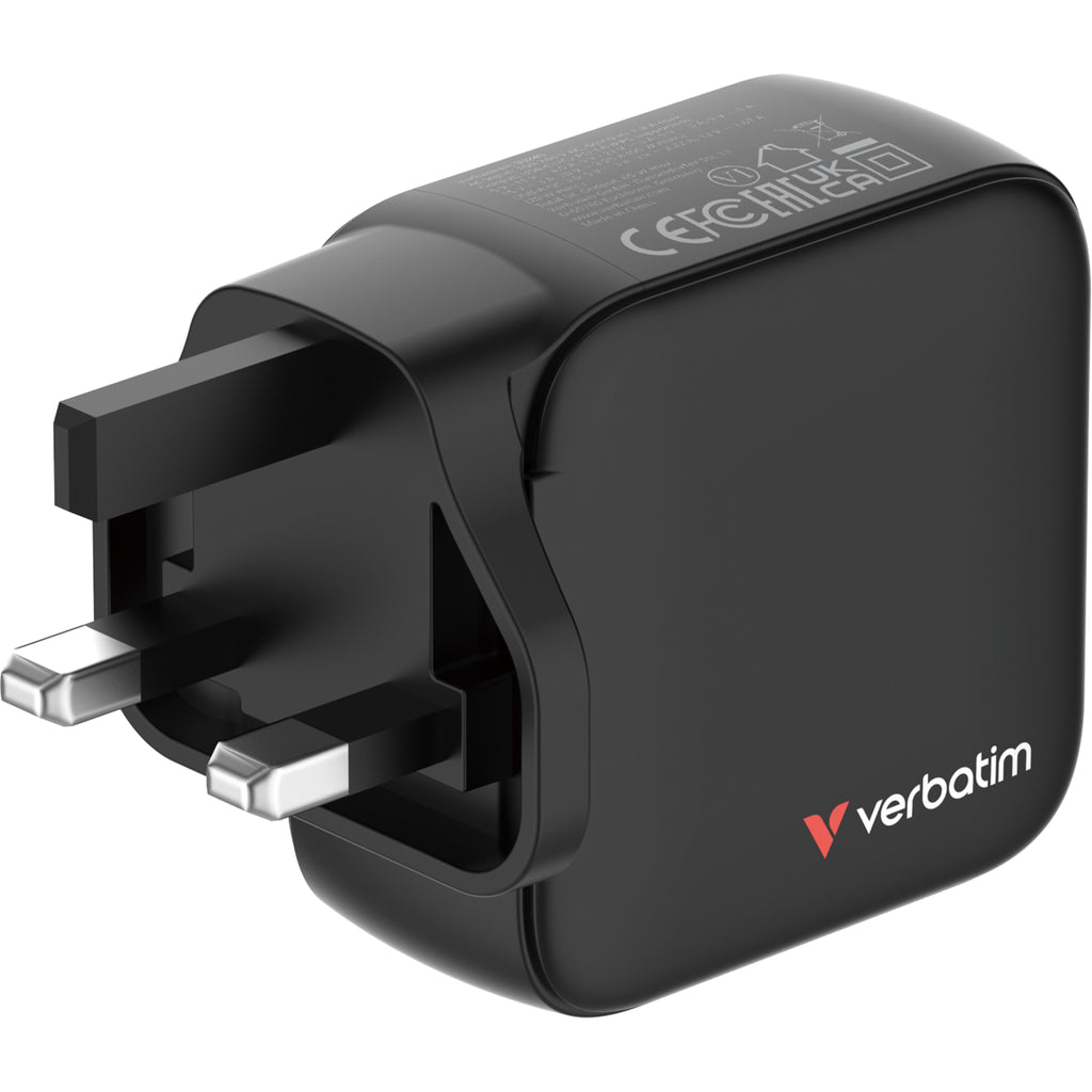 Verbatim 3-Port 65W Mini GaN 顯示屏充電器 英規插頭 黑色 (30246) - 05-product_30246-4