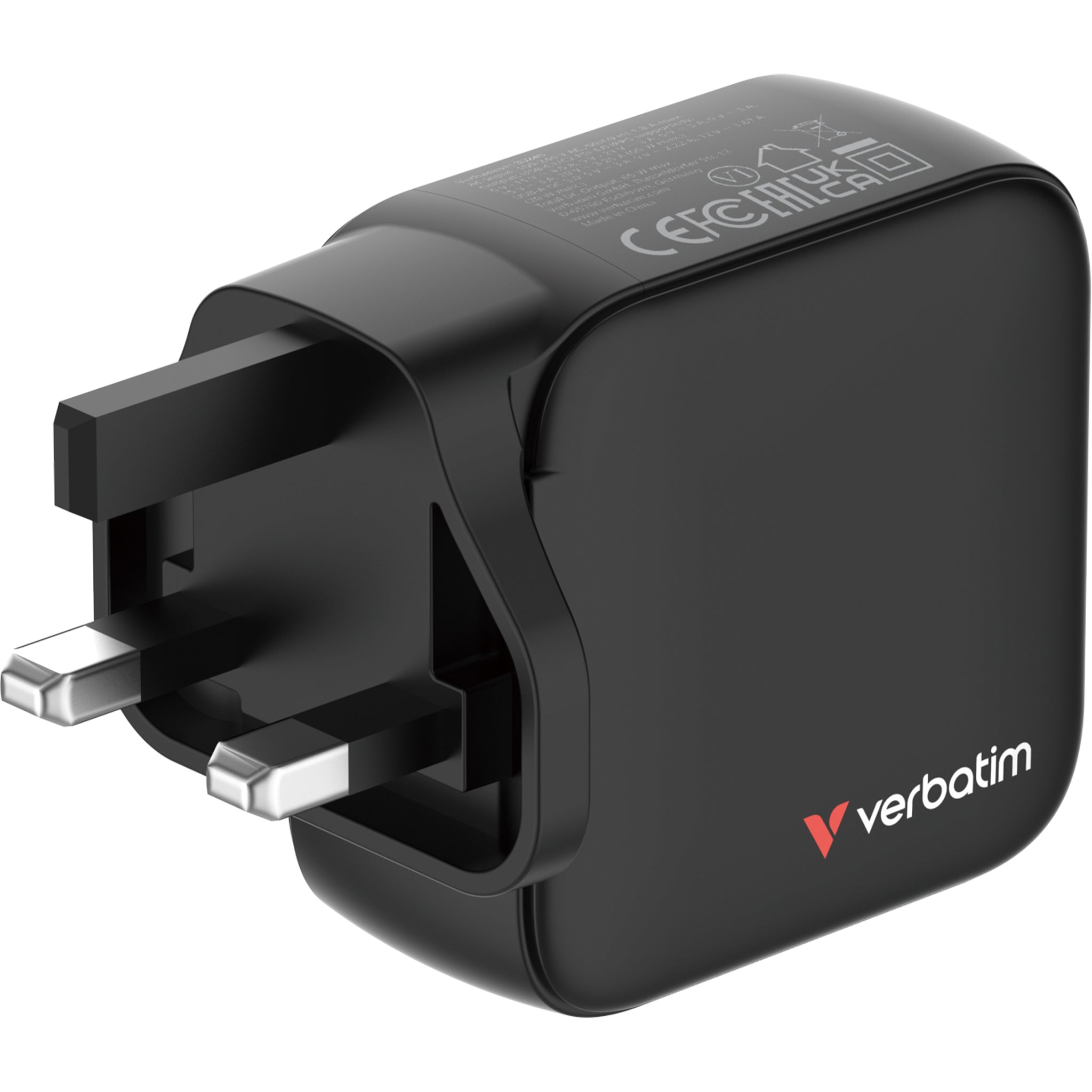 Verbatim 3-Port 65W Mini GaN 顯示屏充電器 英規插頭 黑色 (30246) - 05-product_30246-4