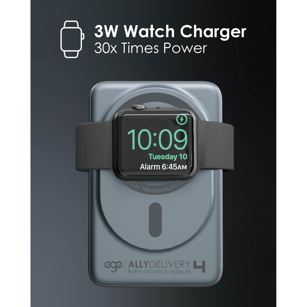 EGO Ally Delivery 4 3C 追溯碼（QR code）版 MagSafe 10000mAh 6 合 1 流動電源 冷灰色 (F52-GREY) - 06-info-watch-charging_F52