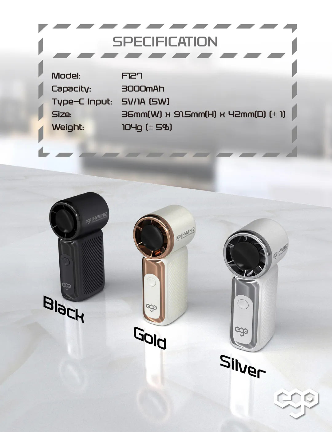 EGO HyMini2 超迷你手提風扇 金色 (F127-GOLD) - 06-info_INFO5