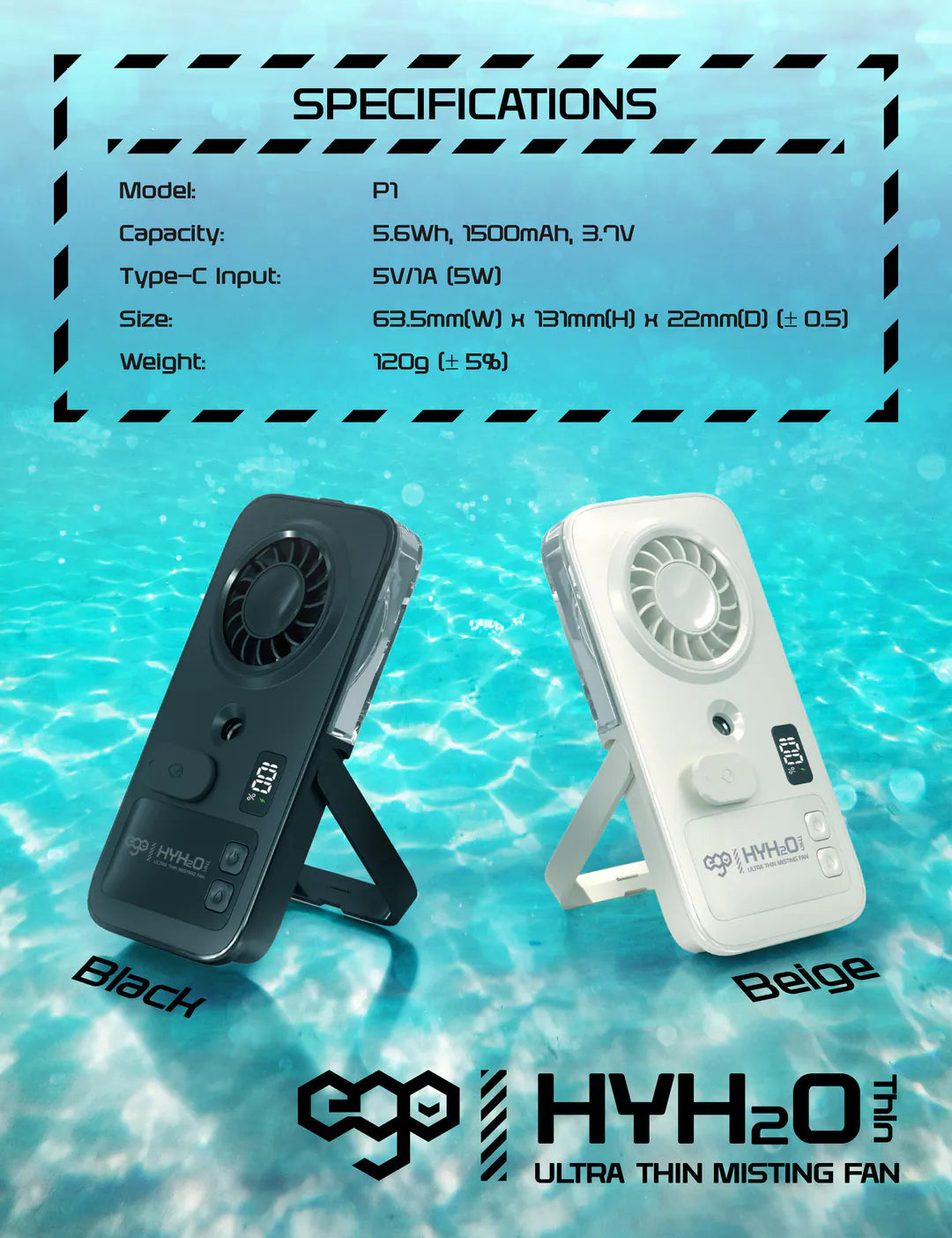 EGO HyH2O Thin 噴霧水冷風扇 米色 (P1-BEIGE) - 07-info_P1-INFO5