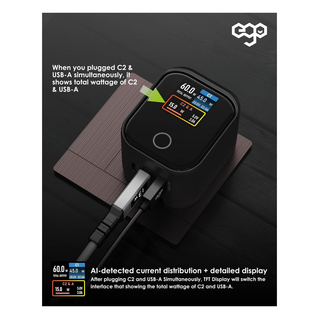 EGO ThunderCube 4 65W GaN TFT 即時顯示三接口摺疊充電器 黑色 (B12601-BLACK) - 08_info_b12601
