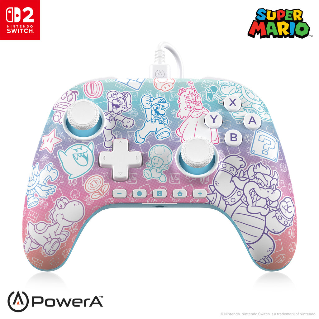 PowerA Advantage 有線手掣 Nintendo Switch 2 Mushroom Kingdom 特別版 (NSGP0526-01)