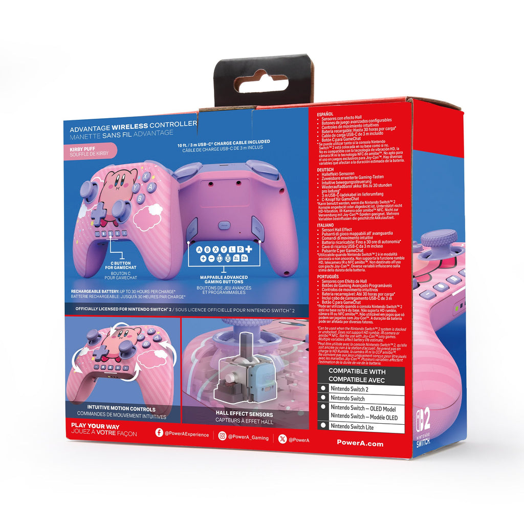 PowerA Advantage 無線手掣 for Nintendo Switch 2 Kirby Puff (NSGP0547-01C)
