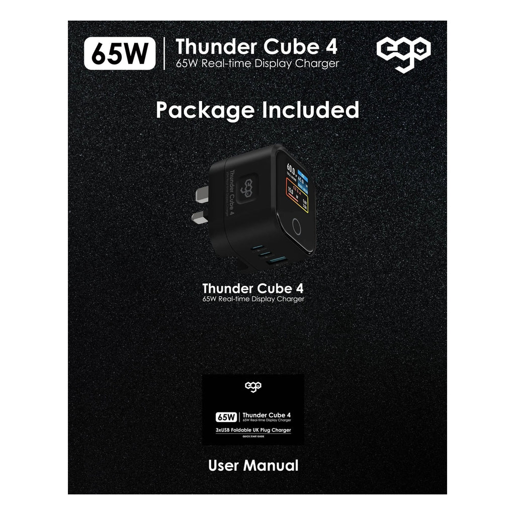EGO ThunderCube 4 65W GaN TFT 即時顯示三接口摺疊充電器 黑色 (B12601-BLACK) - 13_info_b12601