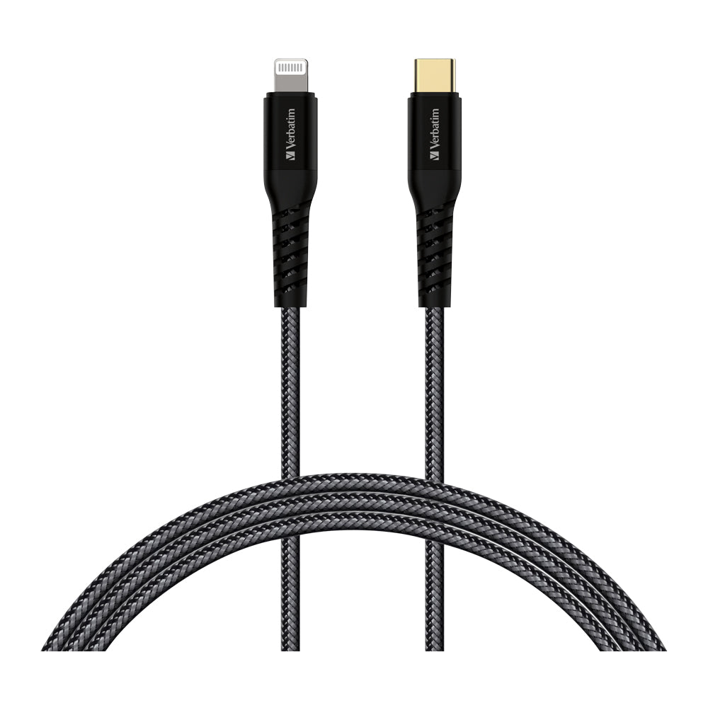 Verbatim Tough Max USB-C to Lightning Cable 2m 黑色 (66051)