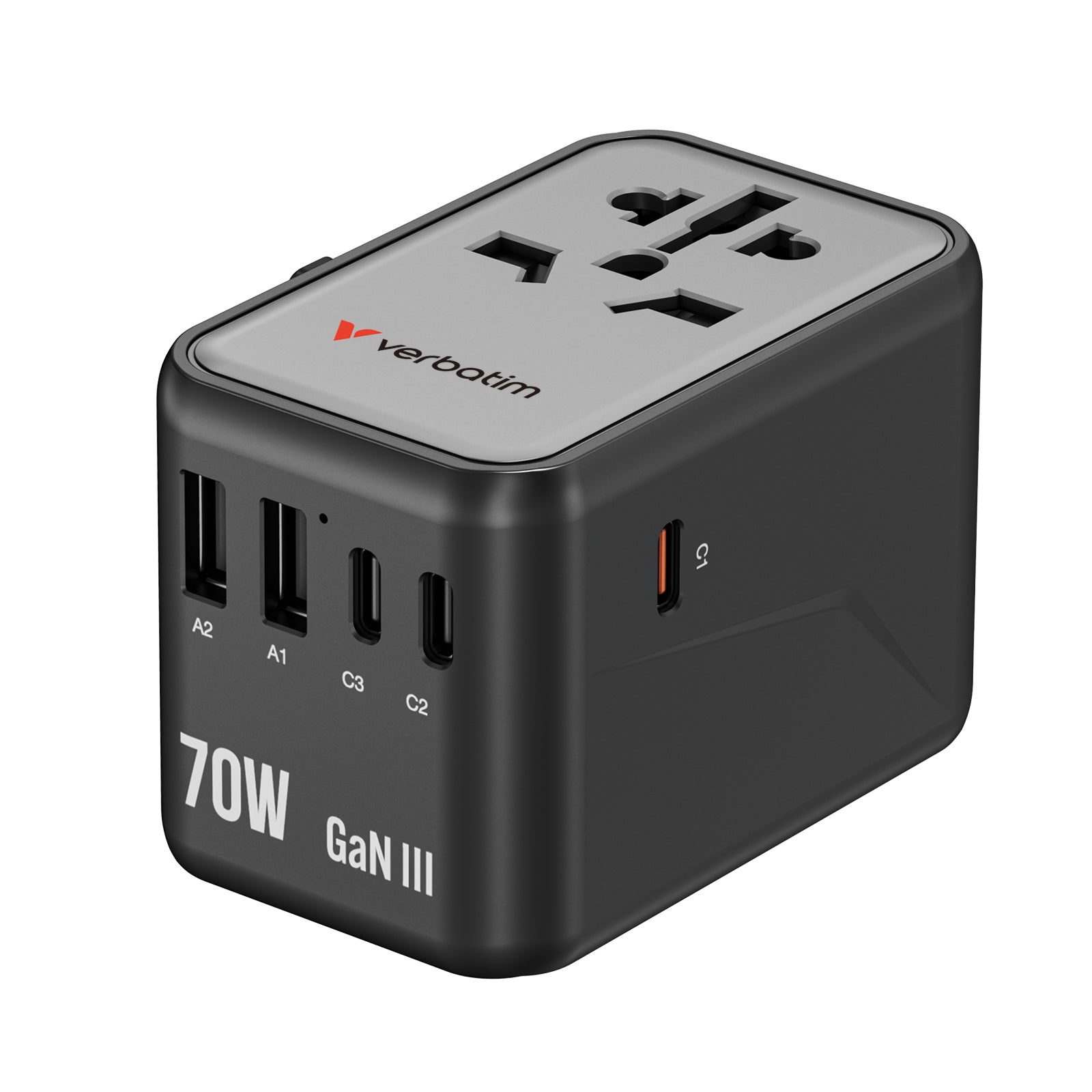 Verbatim UTA-09 GaN III Universal Travel Adapter 70W 黑色 (32124)