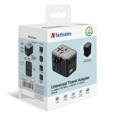 Verbatim 5 Port PD 3.0 45W Travel Adaptor 黑色 (32123)