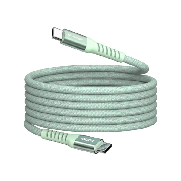 Verbatim USB-C to USB-C 100W 磁吸充電線 120cm 綠色 (31855)