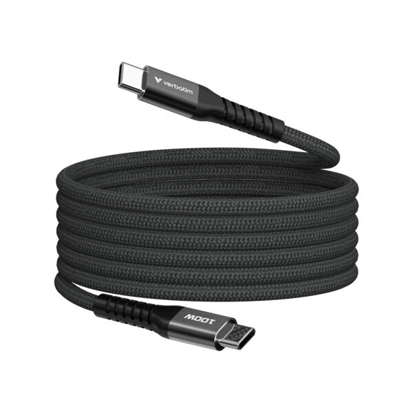 Verbatim USB-C to USB-C 100W 磁吸充電線 120cm 黑色 (31863)