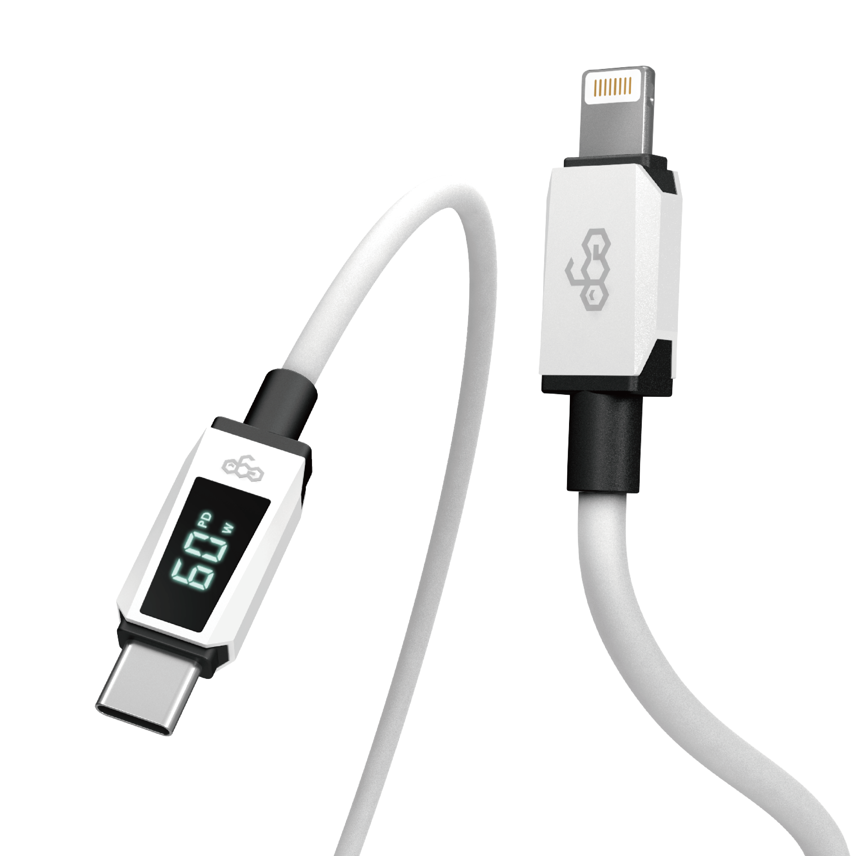 EGO Wiry Max 2 USB-C to Lightning 60W PD 實時顯示線 250cm 白色 (CLRT2-25WHITE)