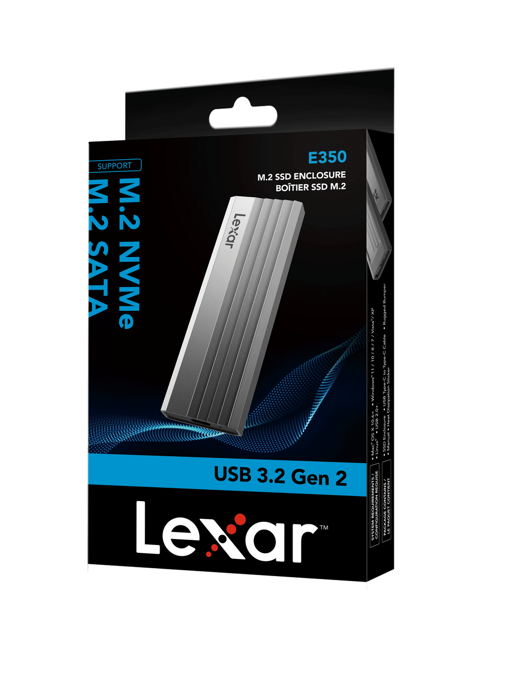 Lexar E350 M.2 NVMe/SATA SSD 外置盒 (LPAE350-RNGNG)