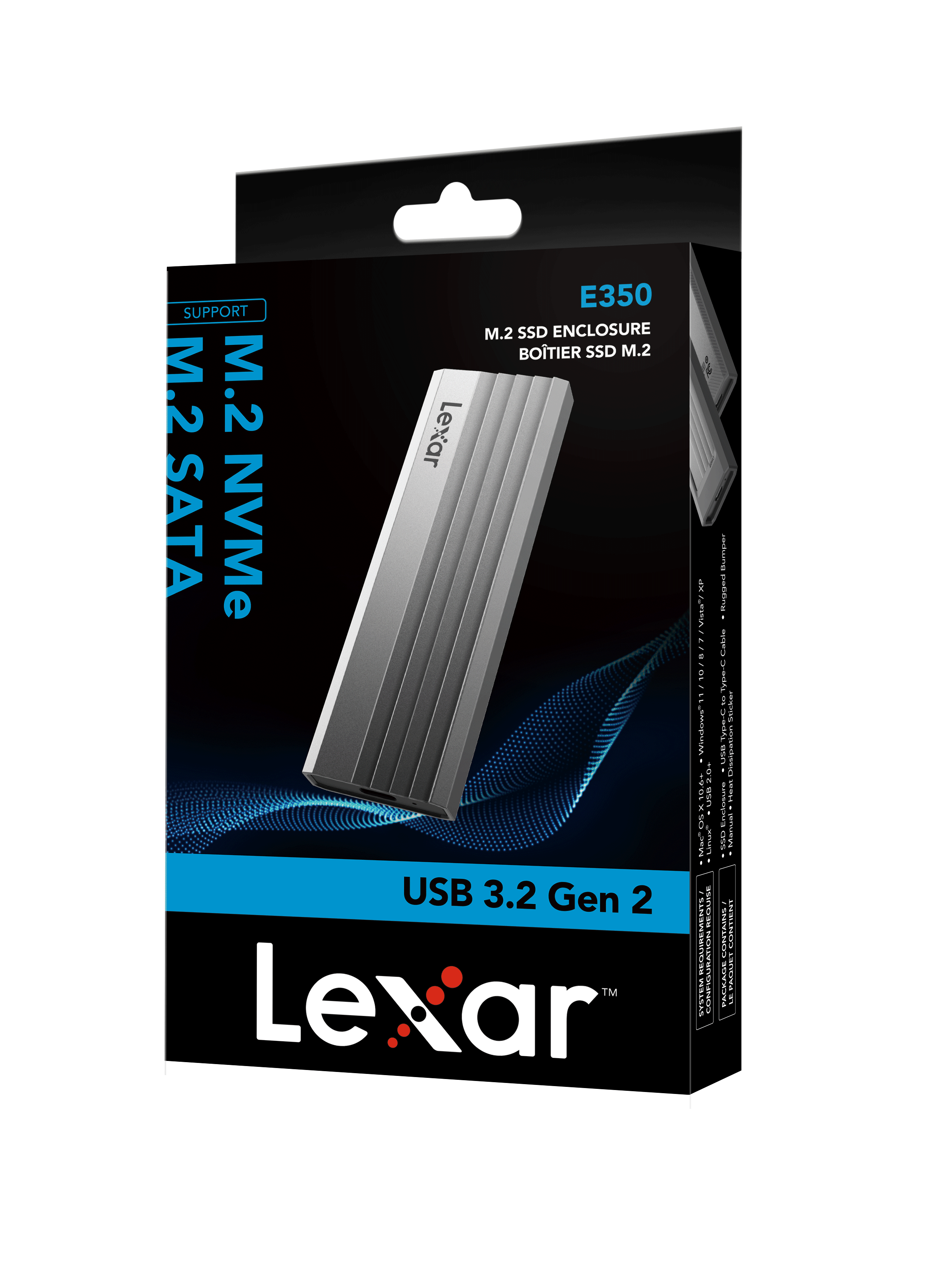 Lexar E350 M.2 NVMe/SATA SSD 外置盒 (LPAE350-RNGNG)