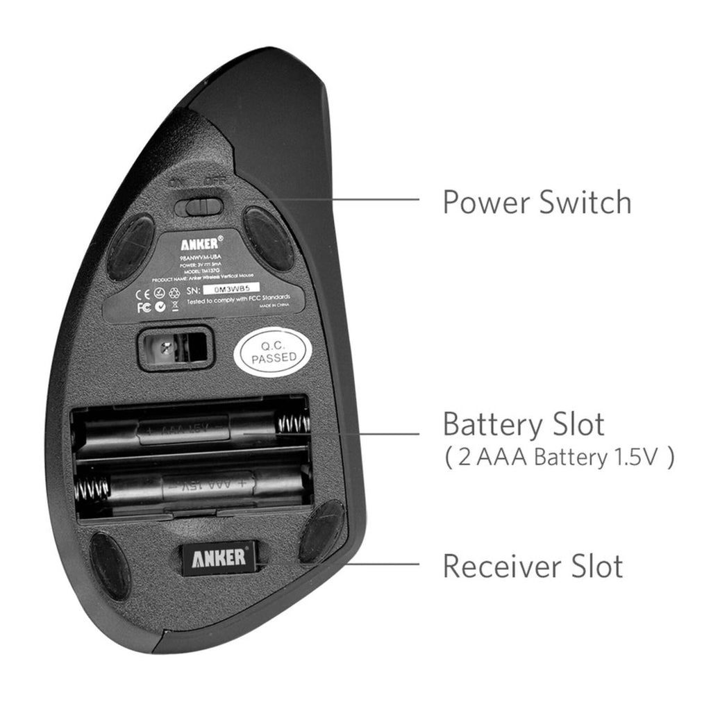 Anker Wireless Vertical Mouse (A7852Q11)