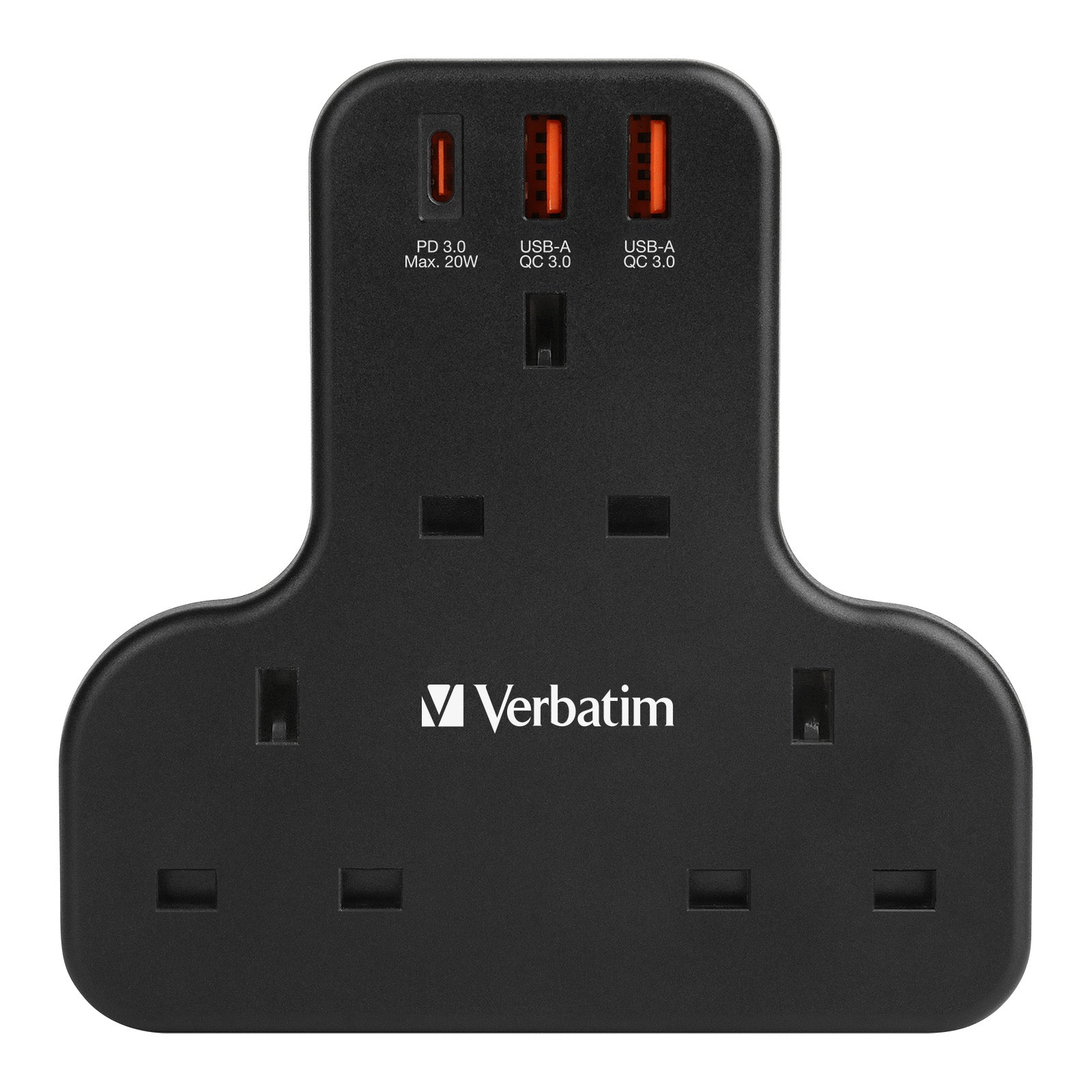 Verbatim Wall Outlet Extender 連 PD 與 QC 3.0 黑色 (66848)
