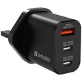 Verbatim 3 Port Pd3.0 30W GAN Uk Plug 充電器 黑色 (66947)