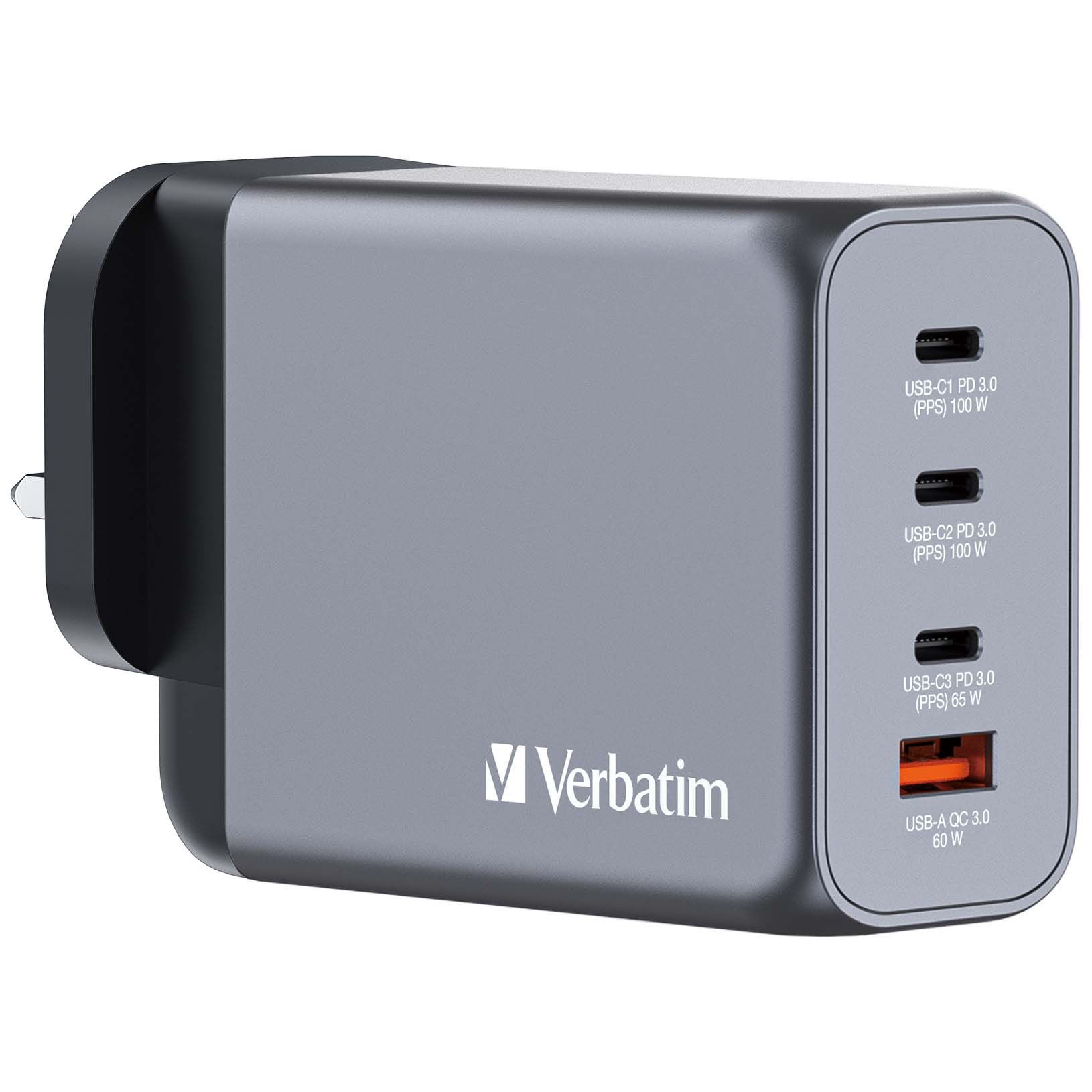 Verbatim 4 Port 200W GaN Charger 黑色 (32210)