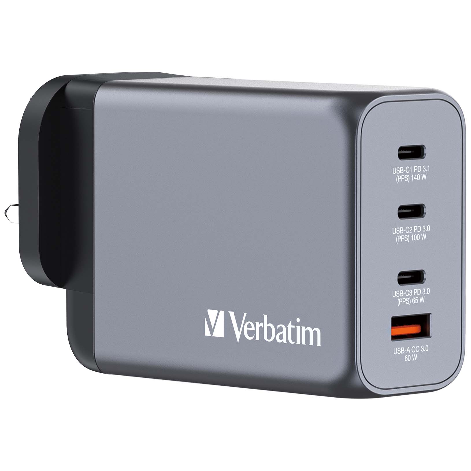 Verbatim 4 Port 240W GaN Charger 黑色 (32211)