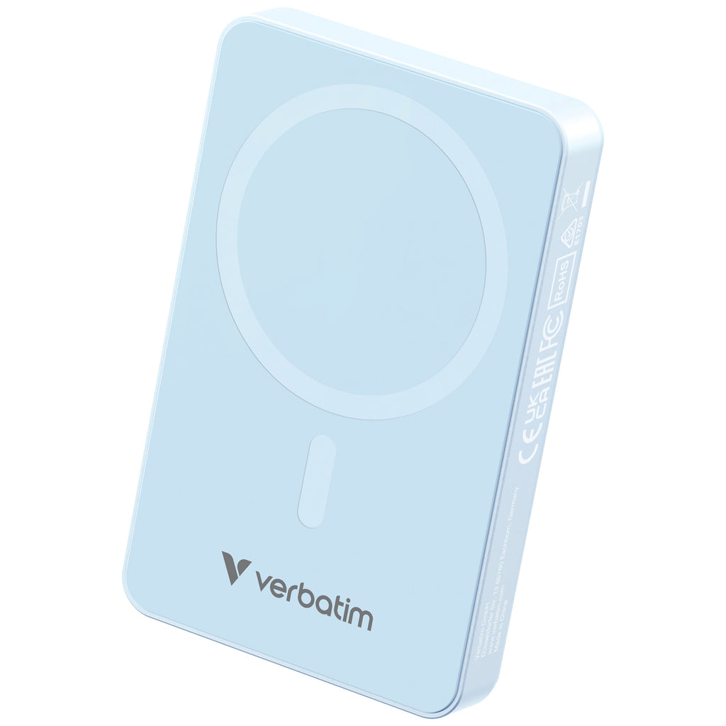 Verbatim Charge & Go 磁吸無線行動電源 10000mAh 藍色 (32145)