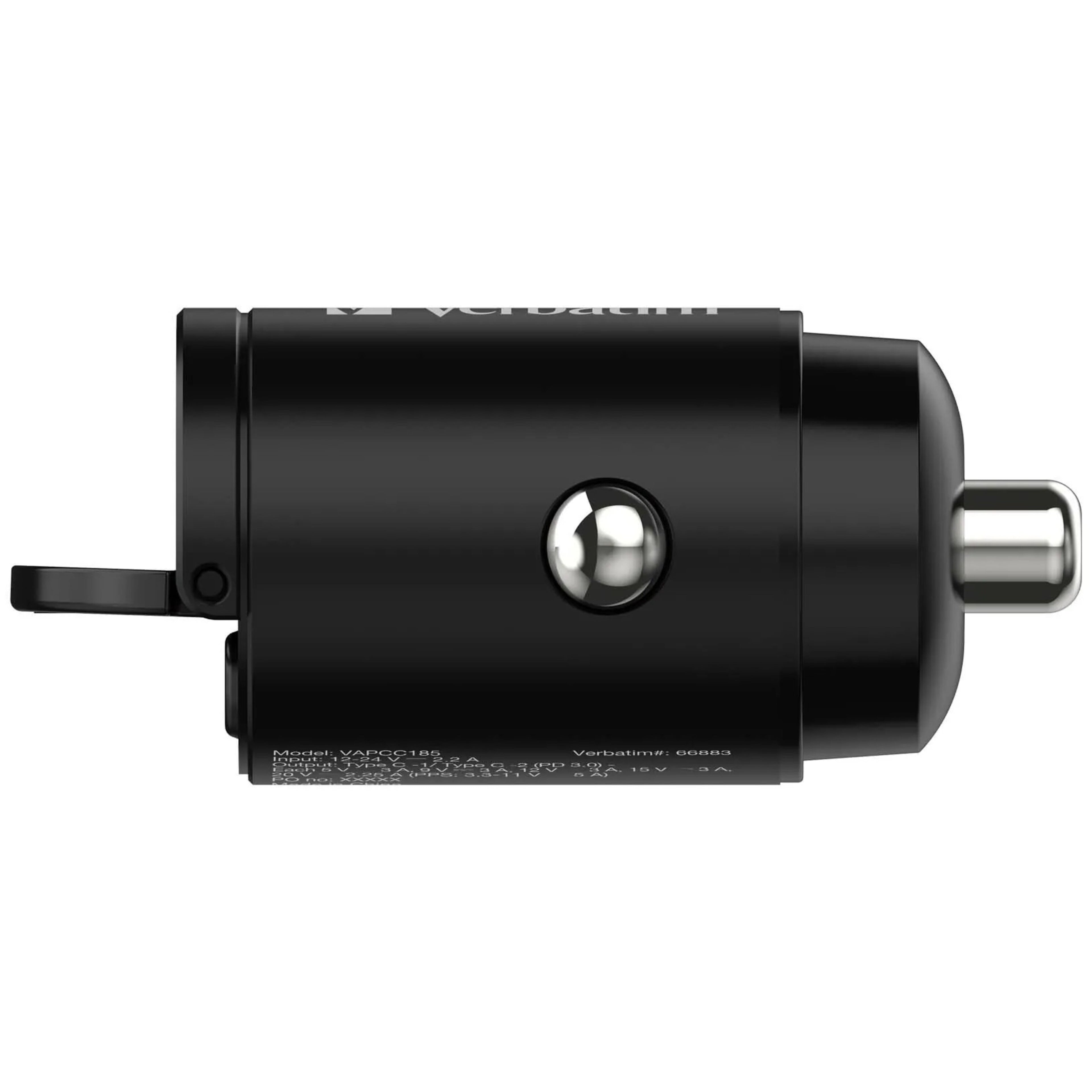 Verbatim Dual Type-C 45W Mini Car Charger Black 66883