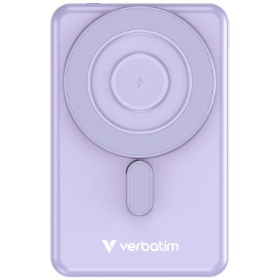 Verbatim Charge n Go Magnetic Wireless 行動電源 5000mAh 5-in-1 Stand 紫色 (32220)