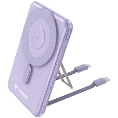 Verbatim Charge n Go Magnetic Wireless 行動電源 10000mAh 5-in-1 Stand 紫色 (32222)