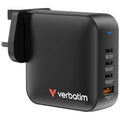 Verbatim 4-port 165W Mini GAN 充電器 Uk Plug 黑色 (32057)