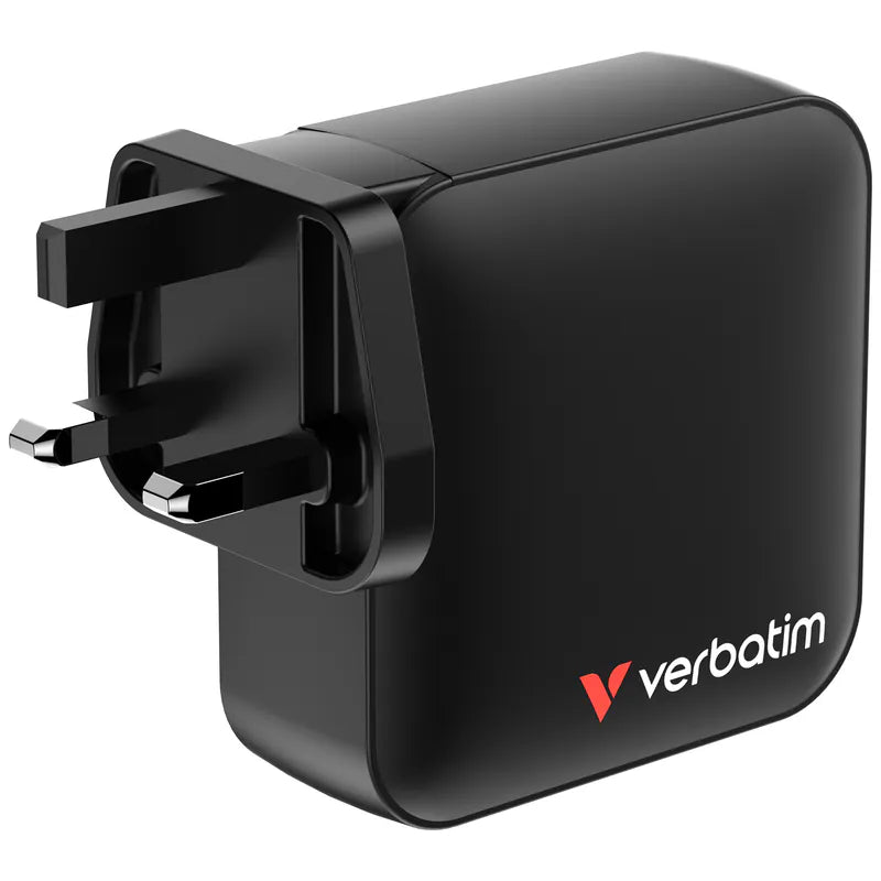 Verbatim 4-port 165W Mini GAN 充電器 Uk Plug 黑色 (32057)