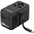 Verbatim 5-Port 100W GaN III Travel Adapter Black 30185