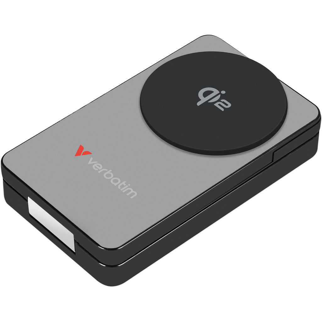 Verbatim Charge n Go 10000mAh Qi2 磁吸無線充電行動電源 Space 灰色 (32295)