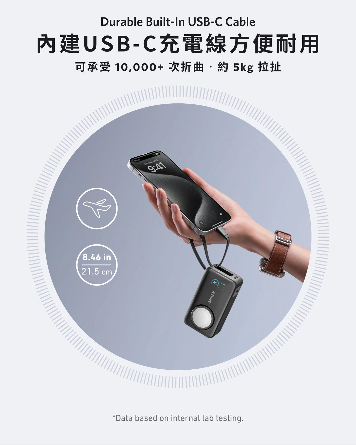 Anker MagGo 10000mAh 行動電源 For Apple Watch 白色 (A1657H21)
