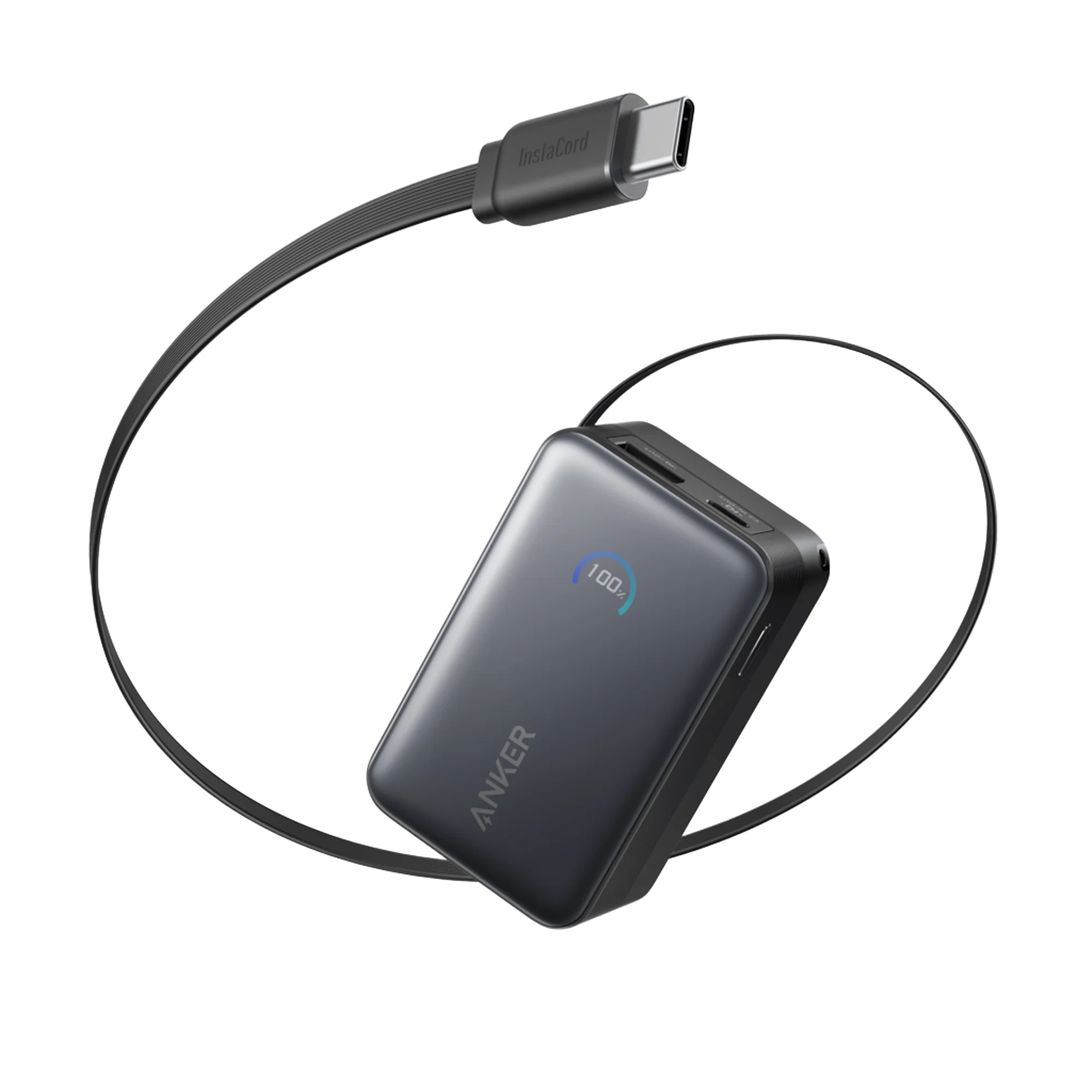 Anker Nano 行動電源 10K 45W Retractable USB-C Cable 黑色 (A1638H11)