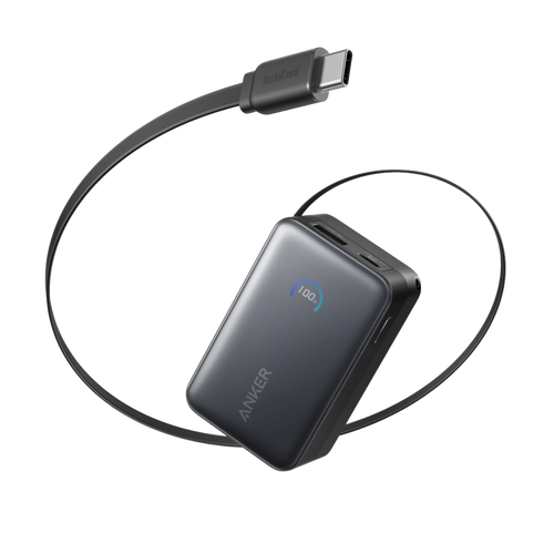 Anker Nano Power Bank 10K 45W Retractable USB-C Cable Black A1638H11