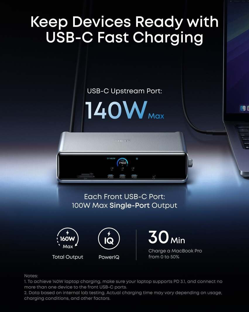 Anker Prime Docking Station 14-in-1 Triple Display Displaylink (A83B32A1)