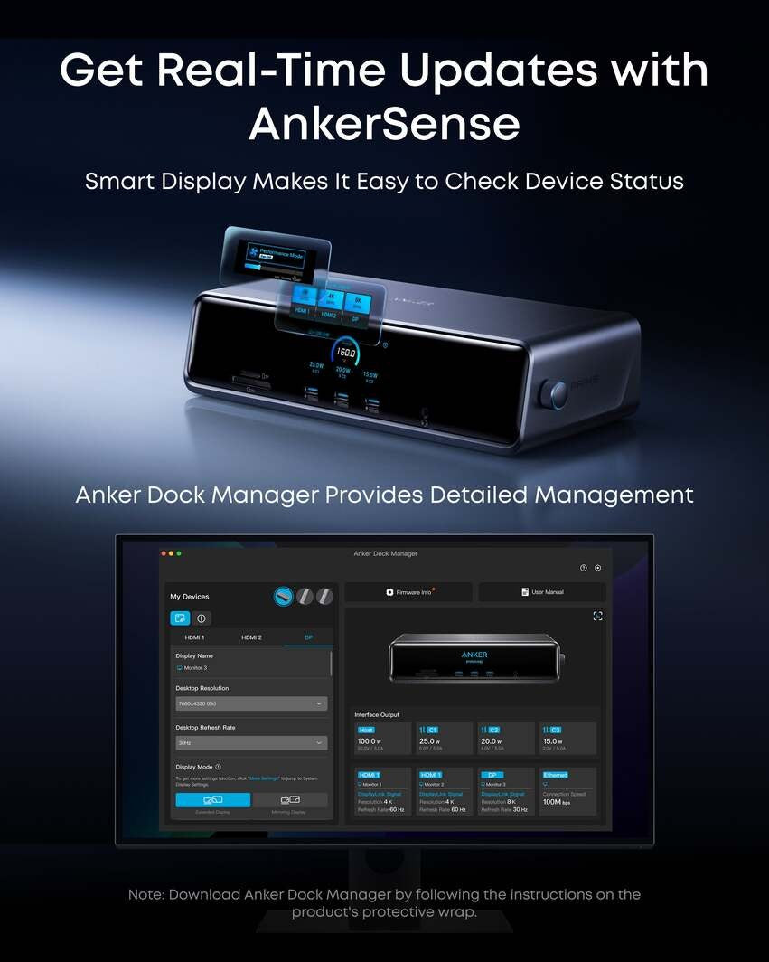 Anker Prime Docking Station 14-in-1 Triple Display Displaylink (A83B32A1)
