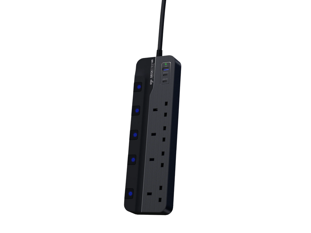 EGO Brisk Strip Pro 3USB & 4 Power Strip 黑色 (TP-FR3U4K-C3)