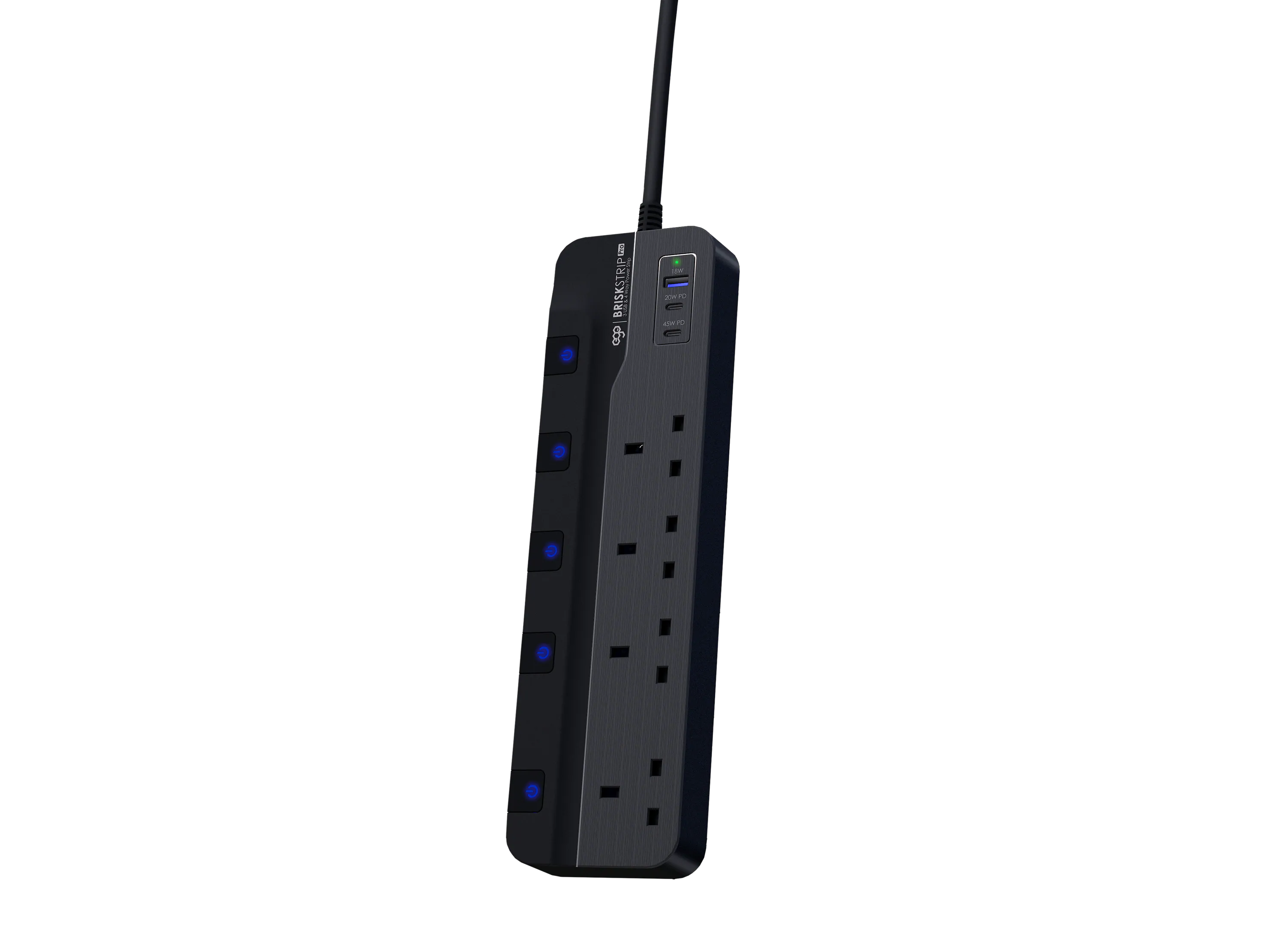 EGO Brisk Strip Pro 3USB & 4 Power Strip 黑色 (TP-FR3U4K-C3)
