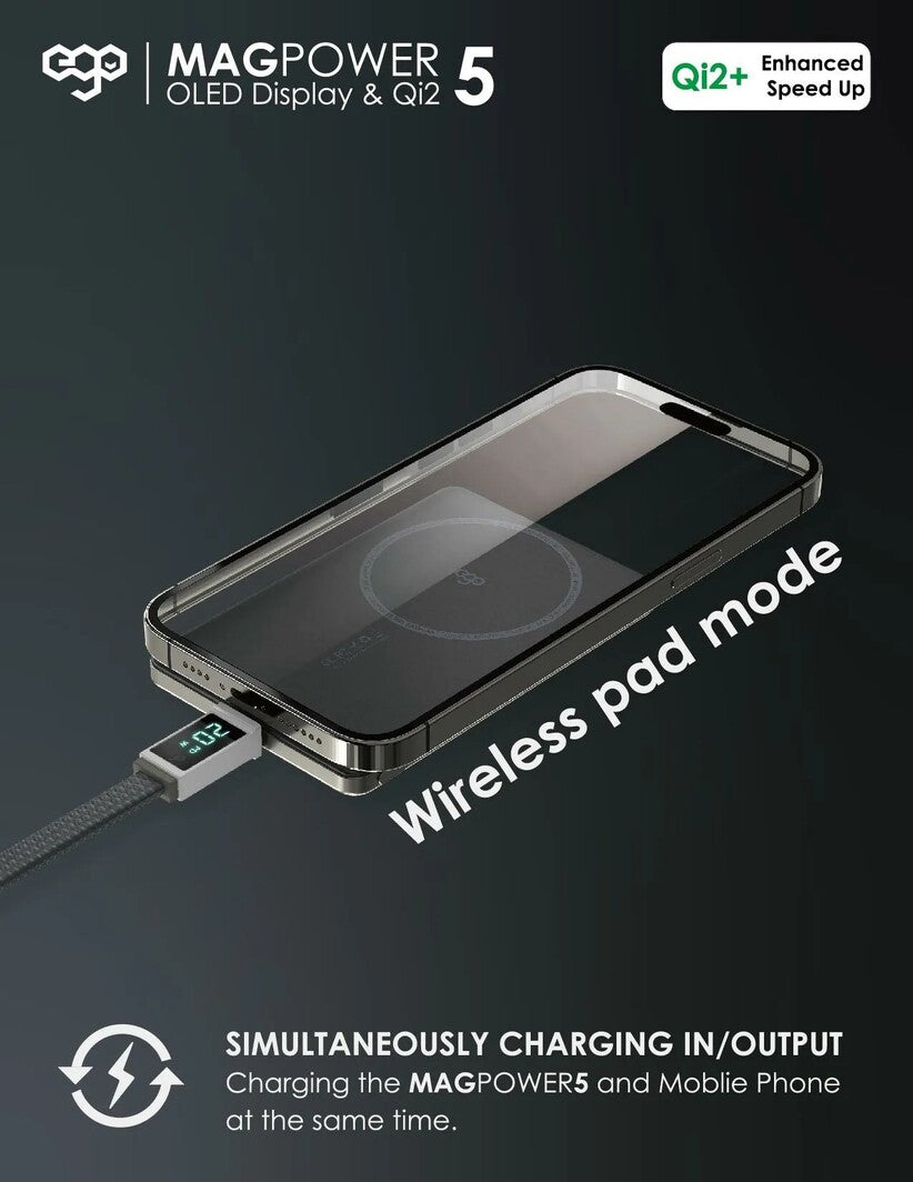 EGO Magpower 15W Gen.5 5000mAh MagSafe 行動電源 紫色 (MP-55F-PURPLE)