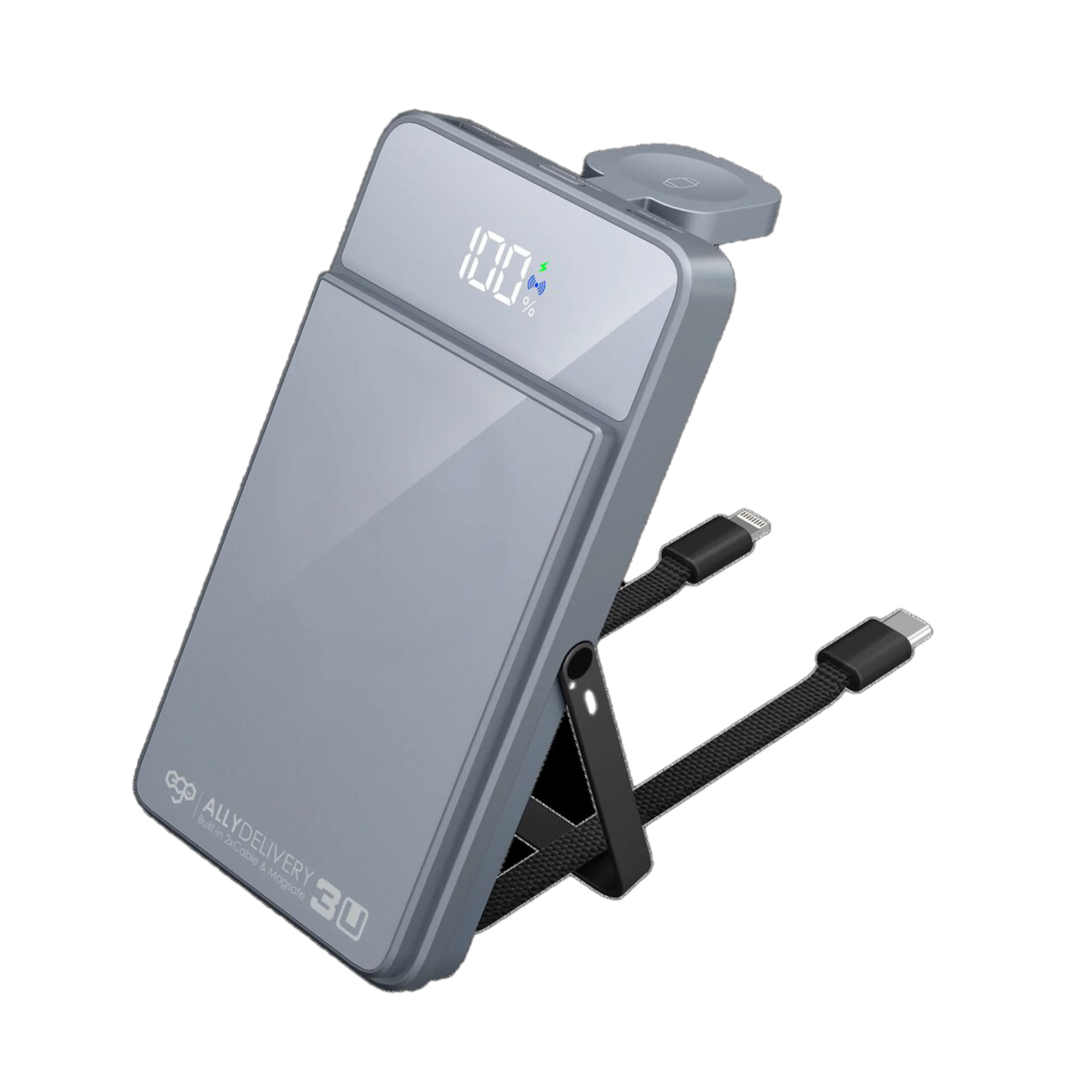 EGO Ally Delivery 3u Built-in 2 Type-C Cable MagSafe 10000mAh 6IN1 行動電源 紫色 (AD3U-2C-PURPLE)