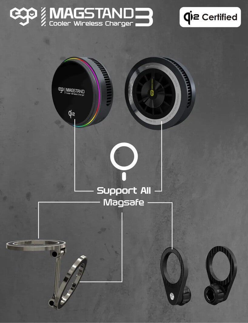 EGO Magstand 3 Cooler Magentic Wireless QI2 Charger (C5)