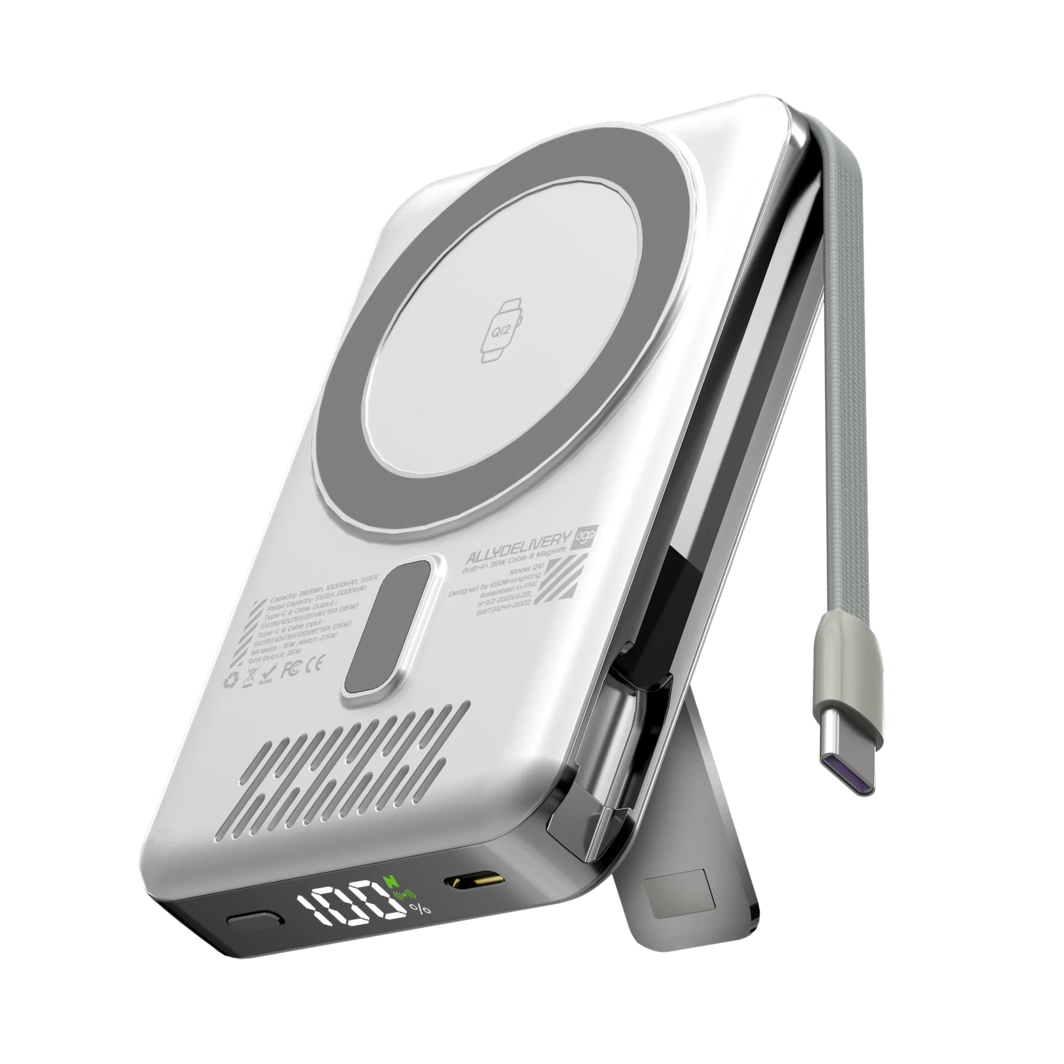 EGO Ally Delivery 4s MagSafe 10000mAh 6-in-1 Power Bank White Q10-WHITE