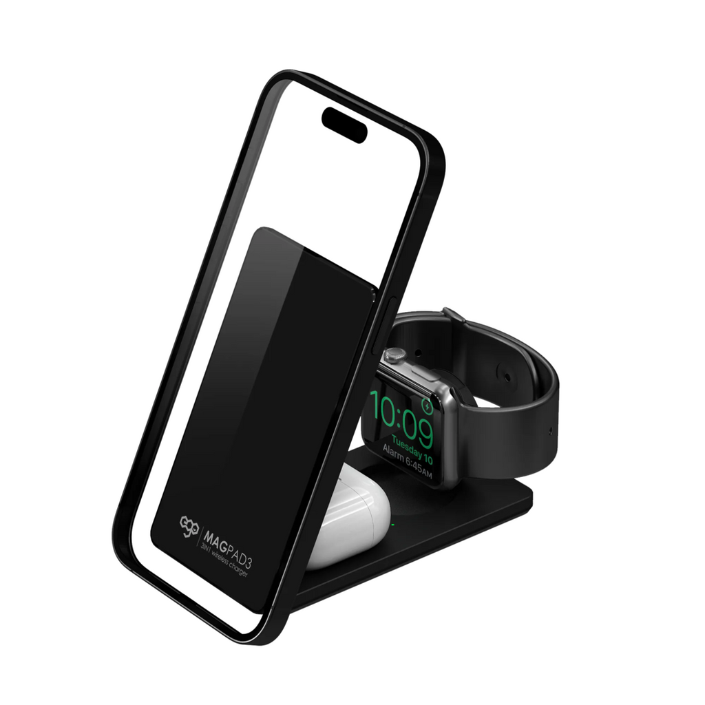 EGO MAGPAD3 3-in-1 MagSafe Charger Black (MP3-BLACK)