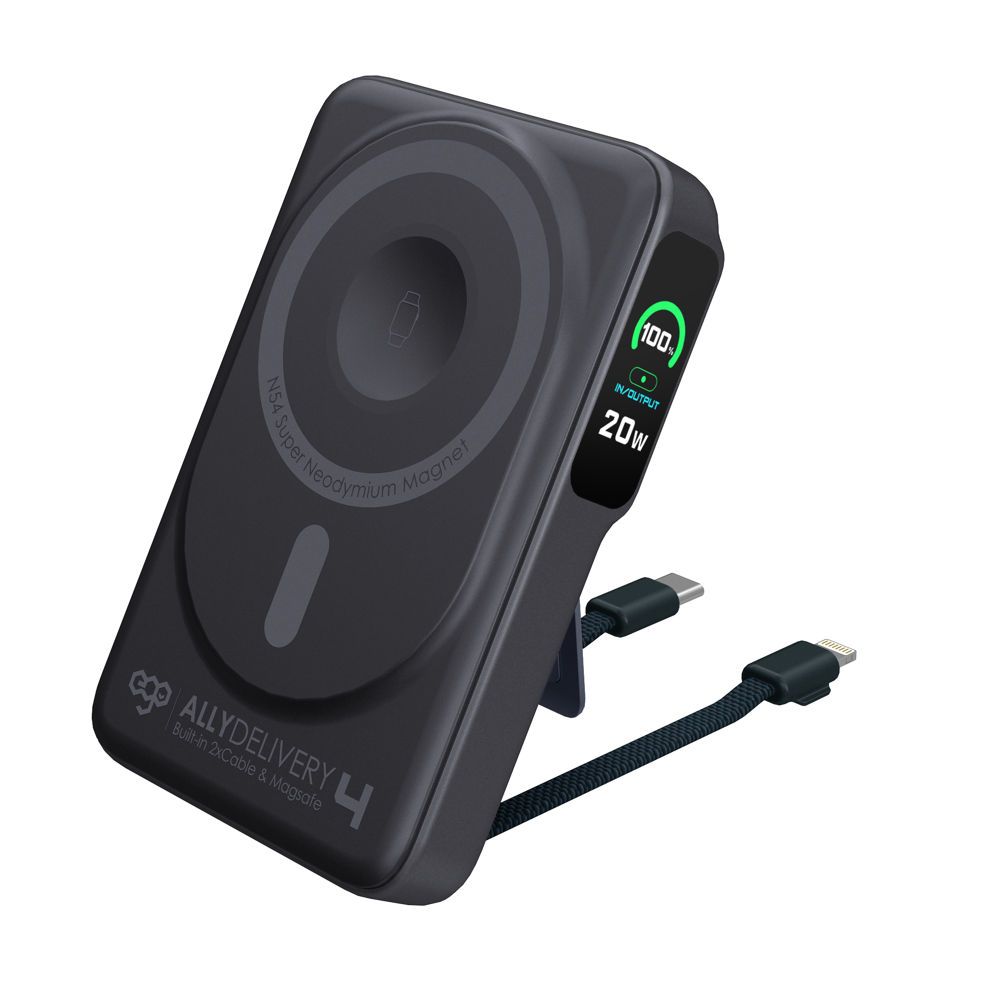 EGO Ally Delivery 4 MagSafe 10000mAh 6合1 行動電源 黑色 (F52-BLACK)